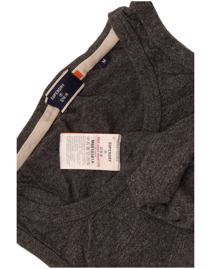 Superdry Hombre Camiseta Sin Mangas Entallada De Algodón Moteado Gris Medio