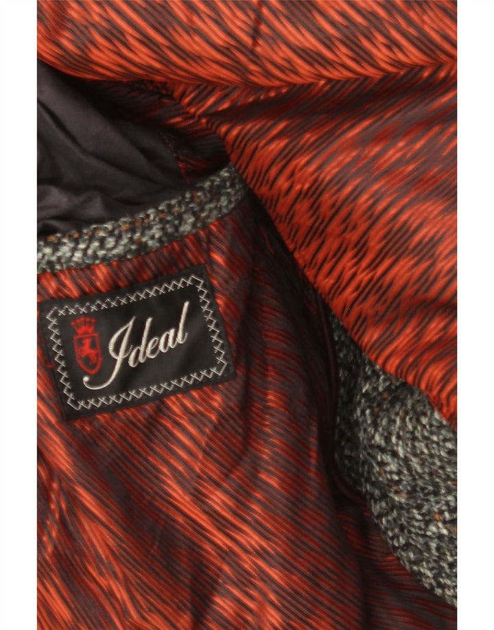 Abrigo para hombre IDEAL UK 40 Lana virgen a cuadros grises grandes