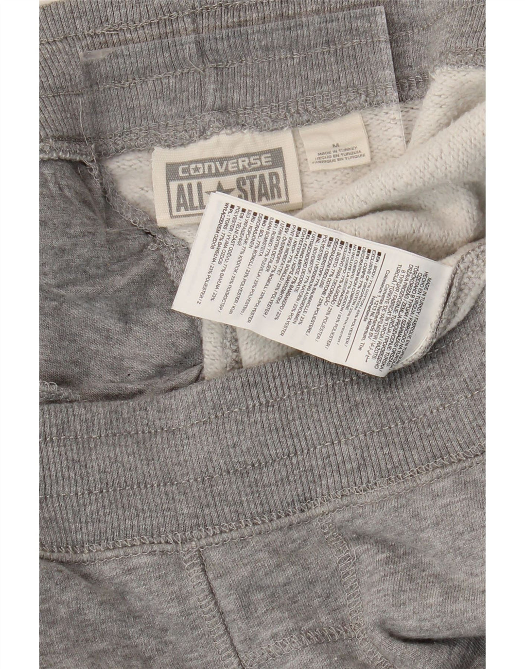 CONVERSE Pantalones cortos deportivos para hombre de algodón moteado gris medio