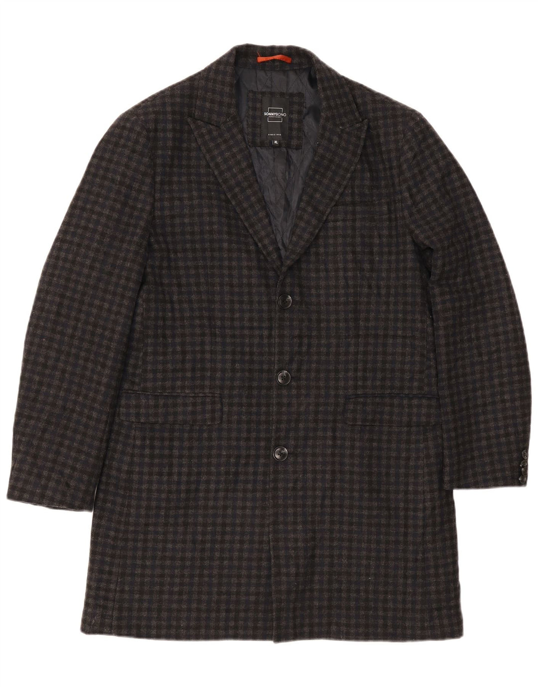 Sonny Bono Abrigo para hombre UK 42 XL Gris Vichy