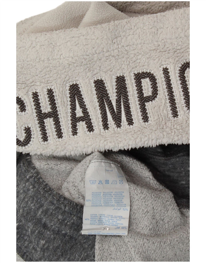 Champion Sudadera con capucha y cremallera para mujer UK 12 Poliéster moteado gris medio