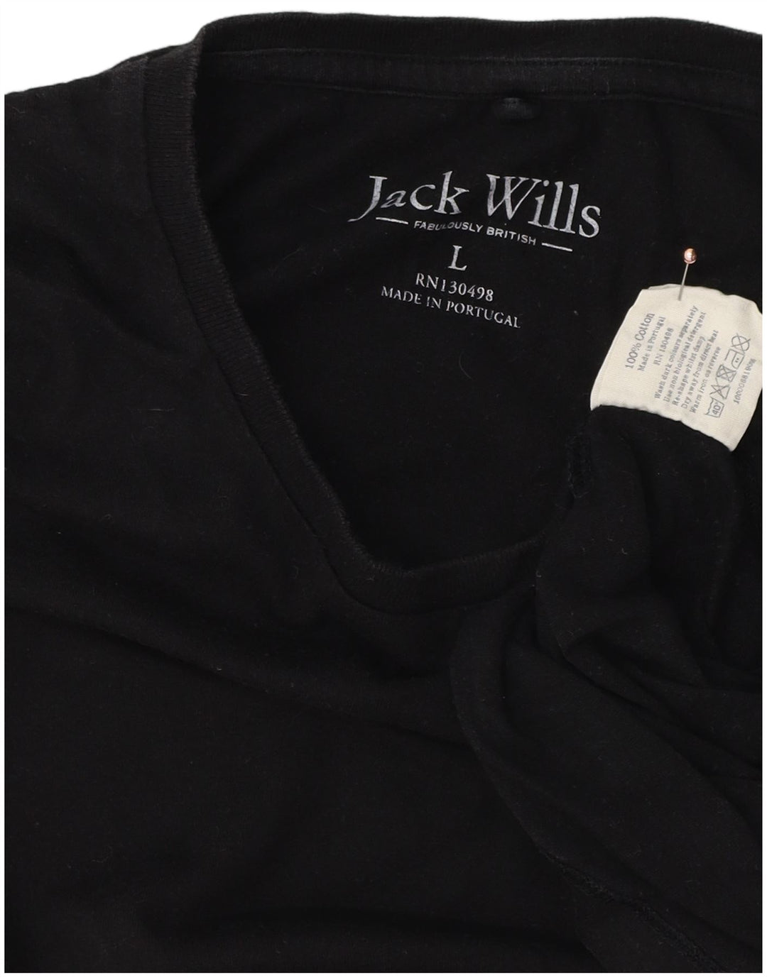 JACK WILLS Camiseta para hombre Top grande de algodón negro