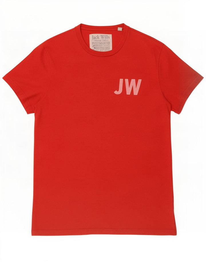 Jack Wills - Camiseta gráfica para hombre, color rojo medio, algodón