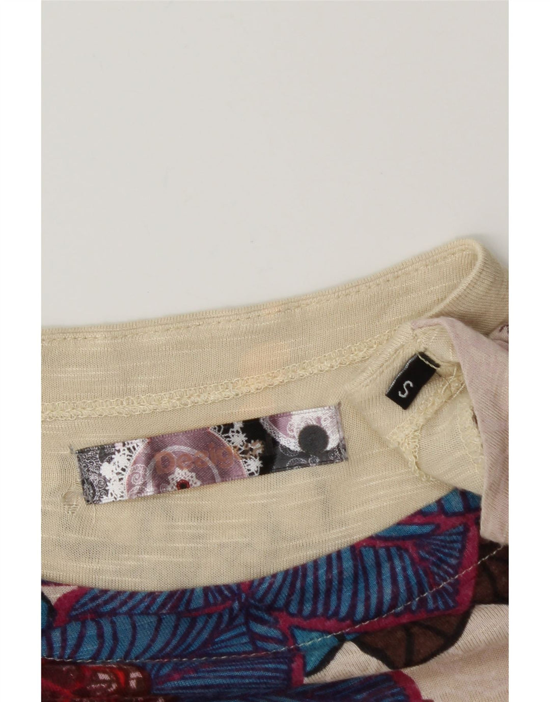 DESIGUAL Top gráfico para mujer manga 3/4 UK 8 Small Multicolor Floral