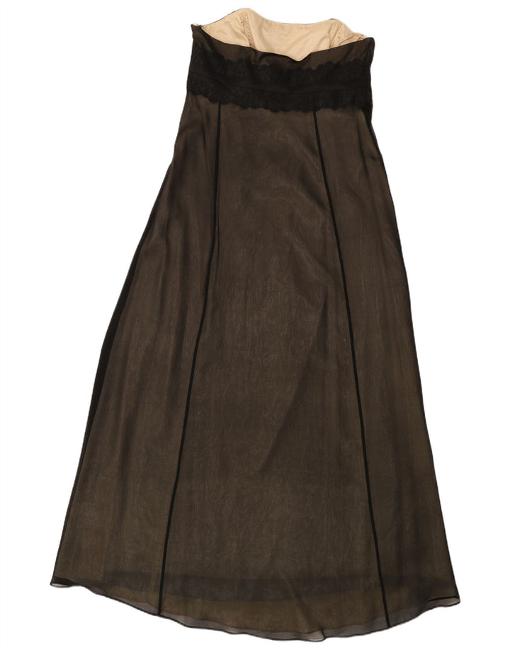 Monsoon Vestido sin tirantes para mujer UK 44 Large Seda negra