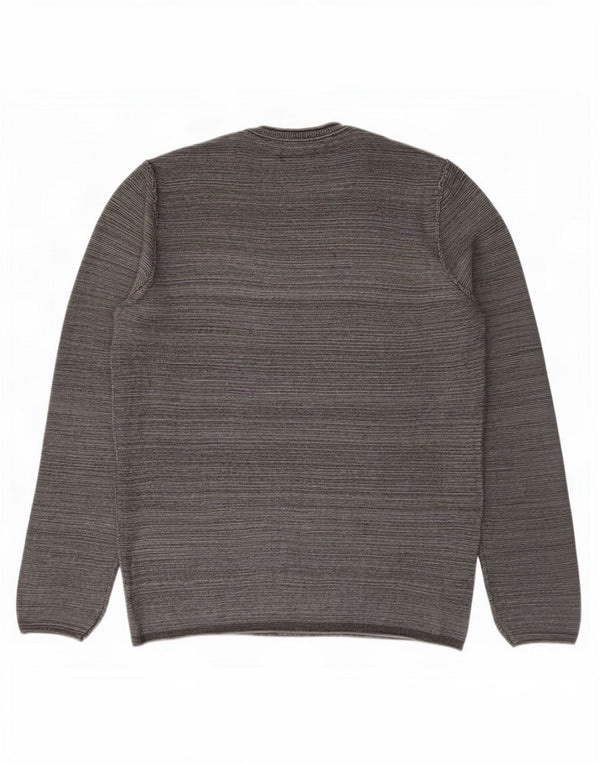 Jack & Jones Jersey con cuello redondo para hombre, talla pequeña, algodón gris