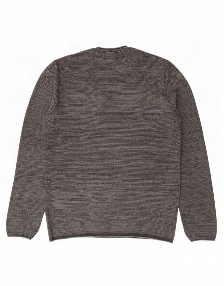 Jack & Jones Jersey con cuello redondo para hombre, talla pequeña, algodón gris