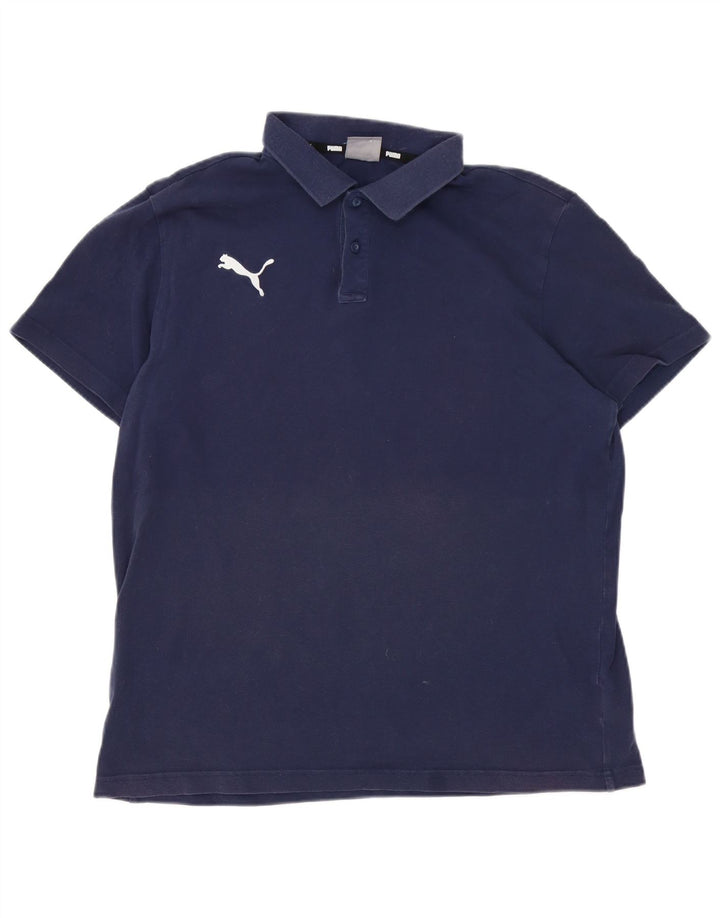 Puma Polo para hombre grande de algodón azul marino