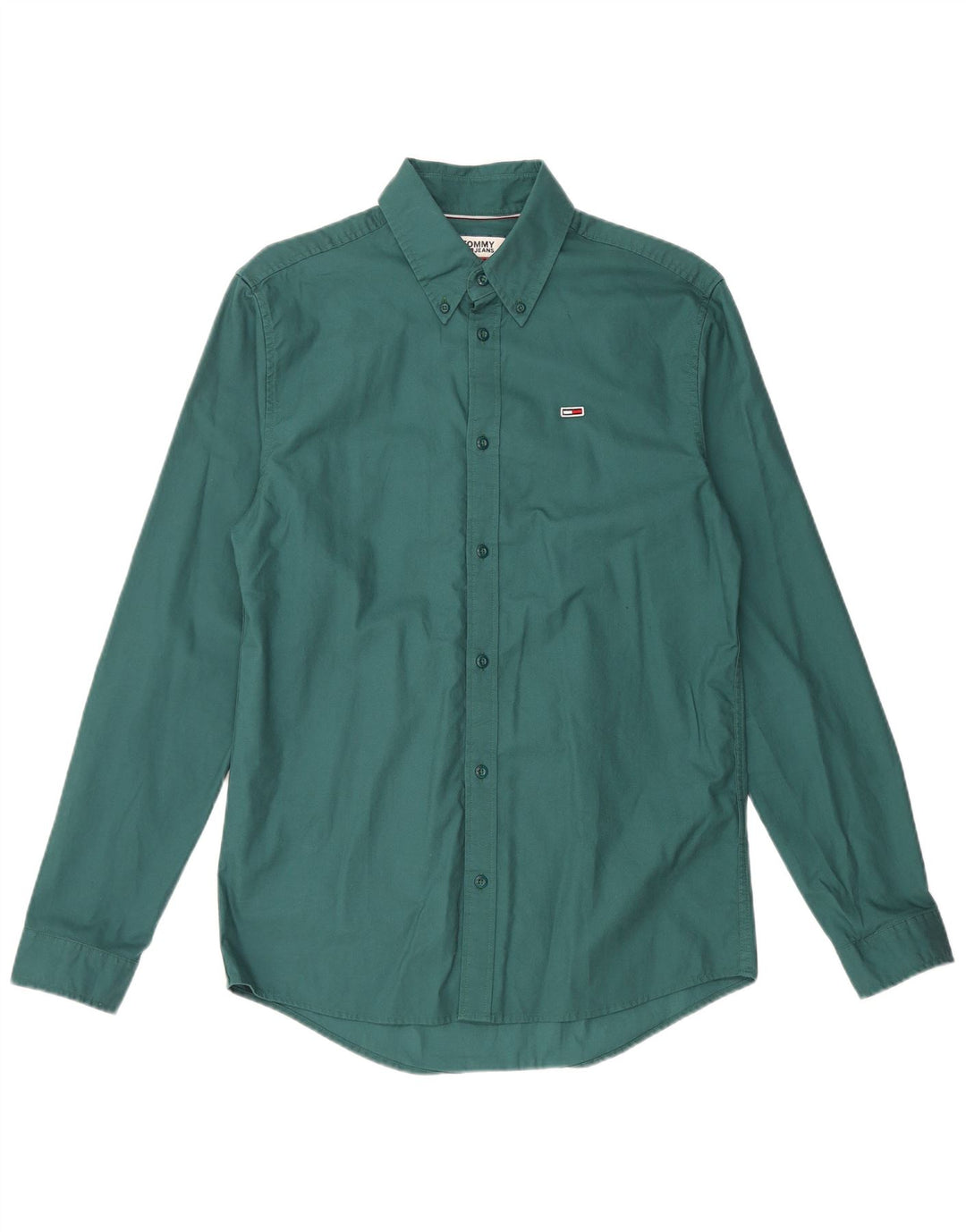 Camisa TOMMY HILFIGER Hombre Small Verde Algodón