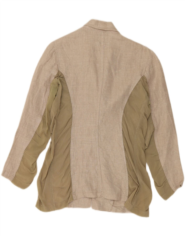 Liu Jo Chaqueta Blazer de 3 Botones para Mujer UK 44 Medium Beige Colorblock