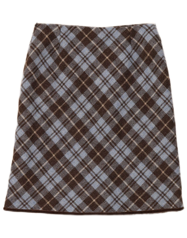 Falda recta para mujer Boden UK 40 Medium W28 Marrón a cuadros