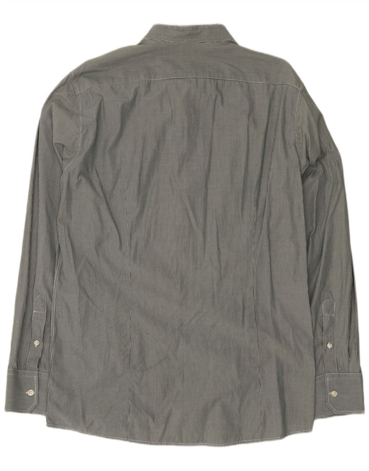 Camisa Benetton para hombre verde medio a rayas clásica