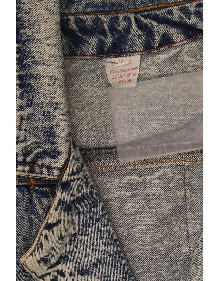 Vintage hombres chaqueta de mezclilla Reino Unido 38 algodón azul medio