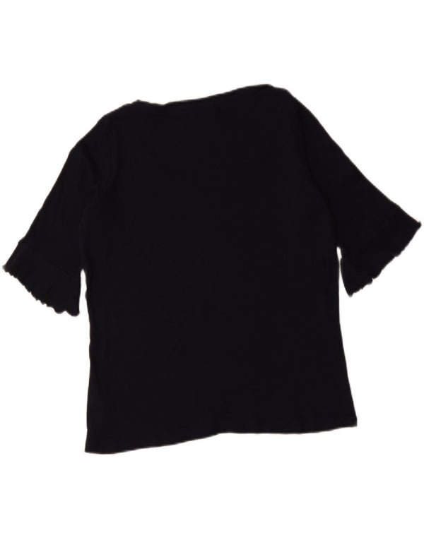 Marks & Spencer Top para mujer manga 3/4 UK 46 Grande Algodón azul marino