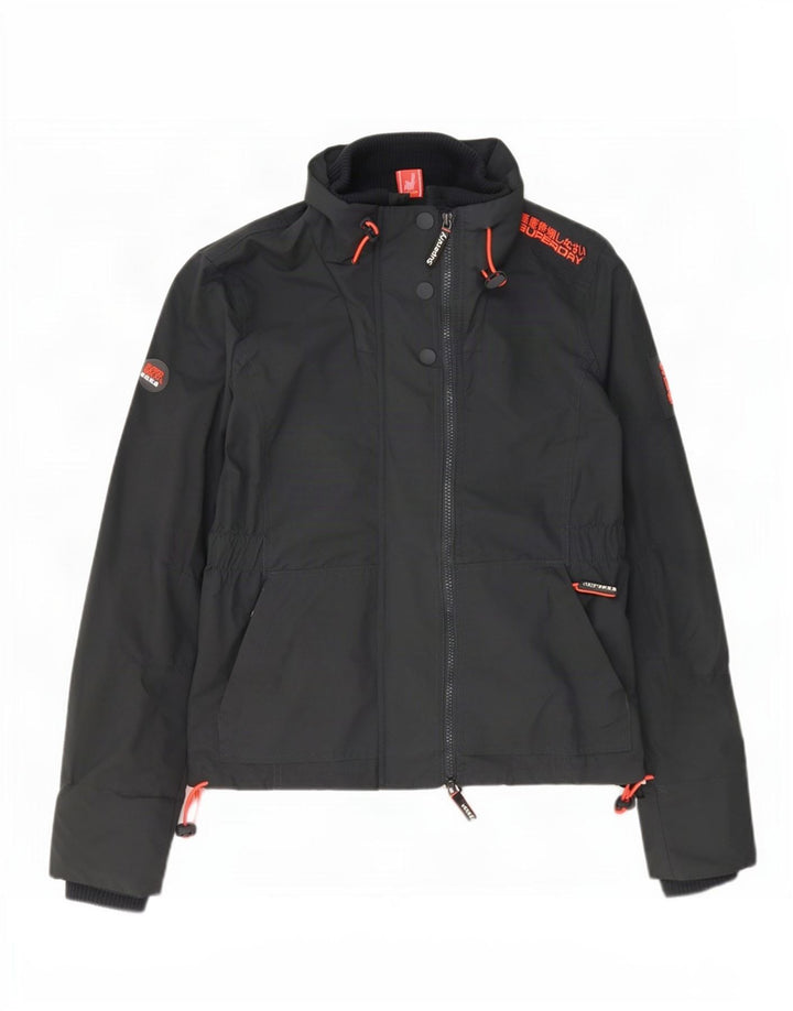 Superdry Chaqueta impermeable gráfica para mujer UK 44 Nylon gris medio