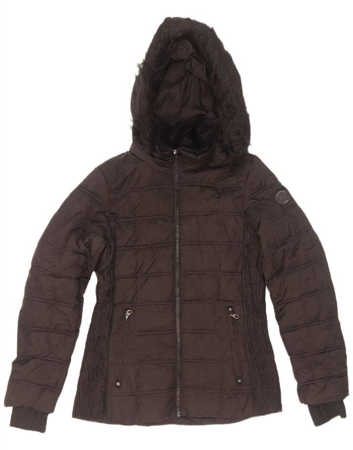 Nautica Chaqueta acolchada con capucha para mujer UK 44 Mediana Poliéster negro