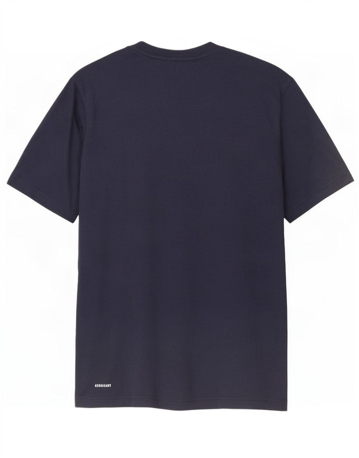 Adidas Hombre Aeroready Graphic Camiseta Top Pequeño Azul Marino Poliéster