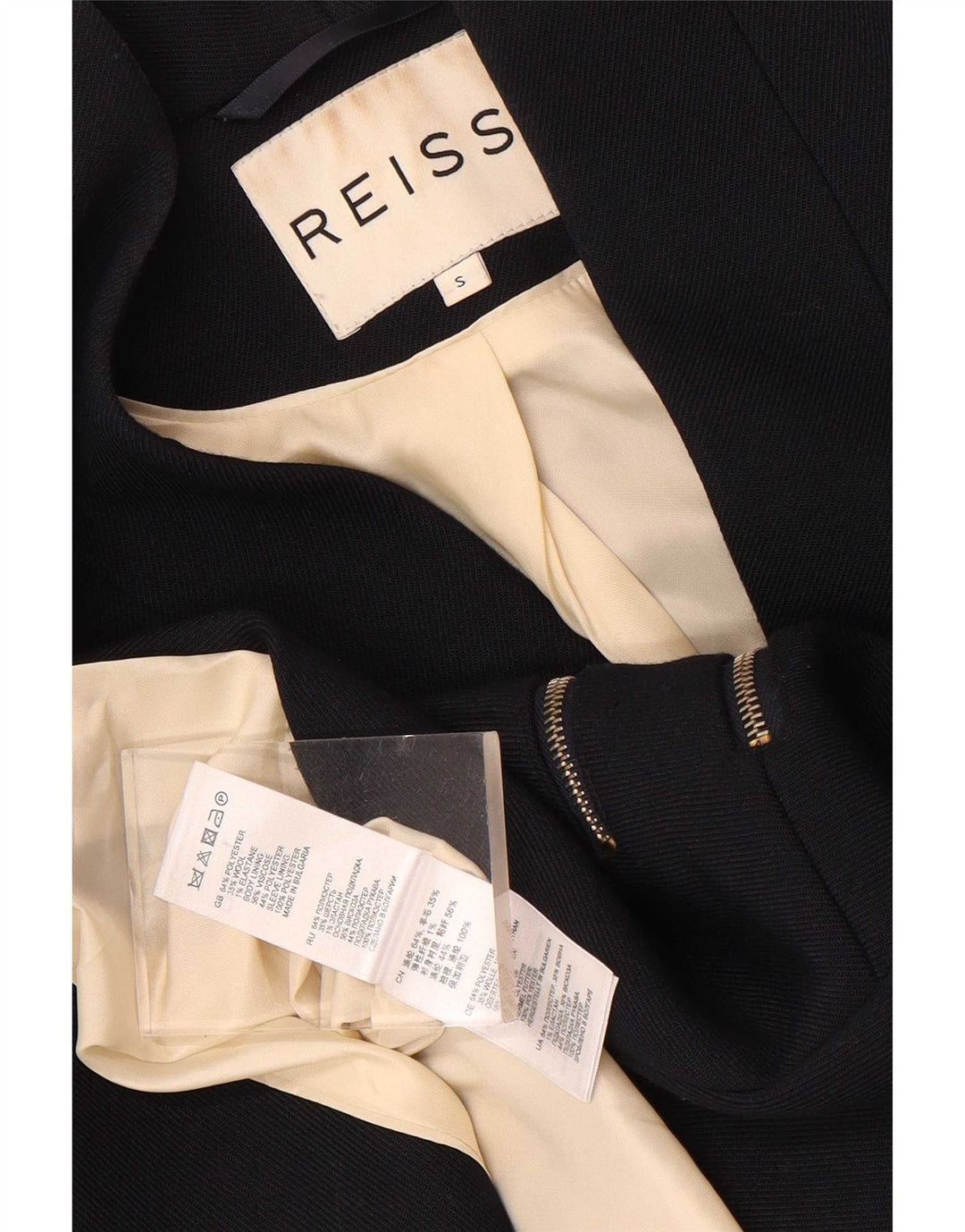 Reiss Chaqueta tipo blazer de 1 botón para mujer UK 10 Small Poliéster azul marino