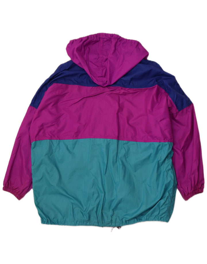 J JEANTEX Chubasquero con capucha para mujer UK 44/46 2XL Morado Colorblock