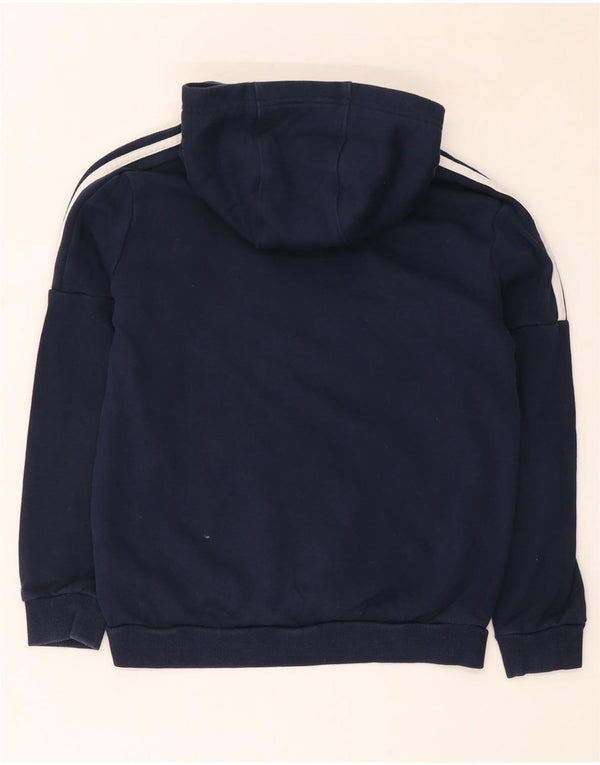 Adidas - Sudadera con capucha para niños, 11-12 años, algodón, azul marino