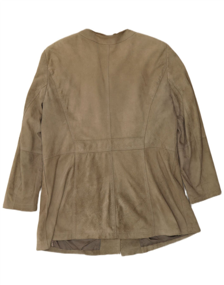 Gerry Weber Chaqueta de ante para mujer UK 20 2XL Cuero gris