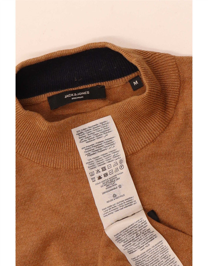 Jersey Jack & Jones Hombre con Cuello Alto de Algodón Marrón Medio