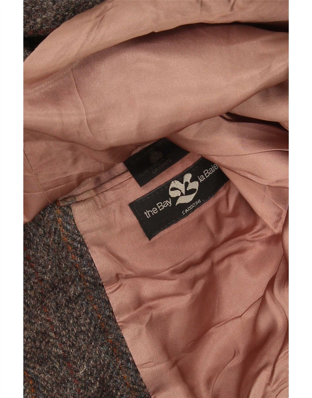 Vintage hombres 2 botones Blazer chaqueta Reino Unido 38 marrón medio comprobar lana virgen