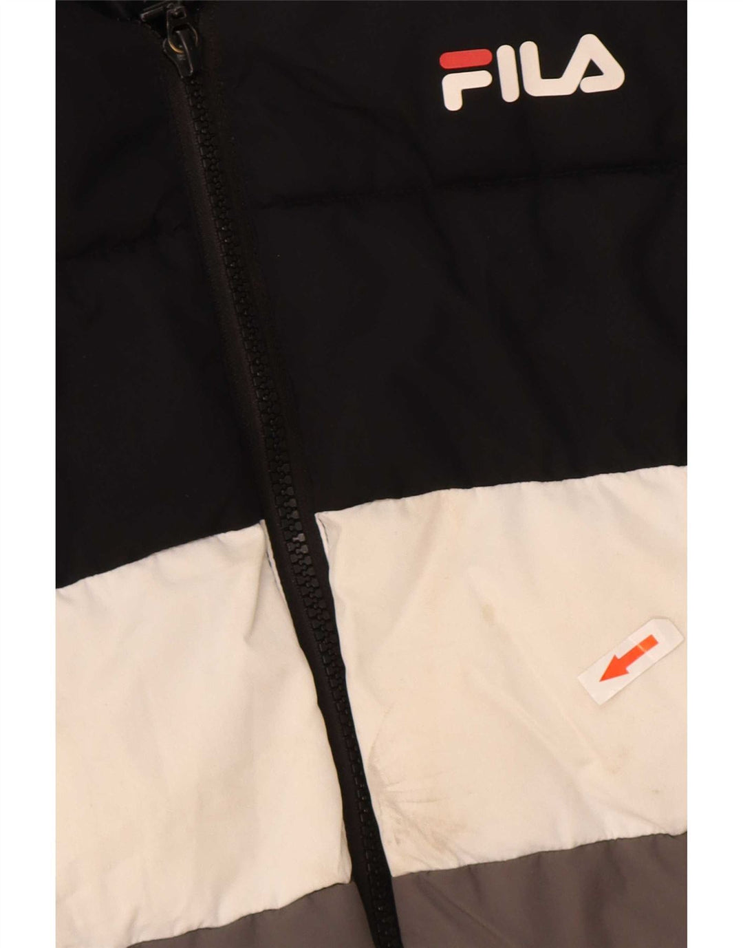 Fila Chaqueta acolchada con gráfico para niños 12-13 años Poliéster color block negro