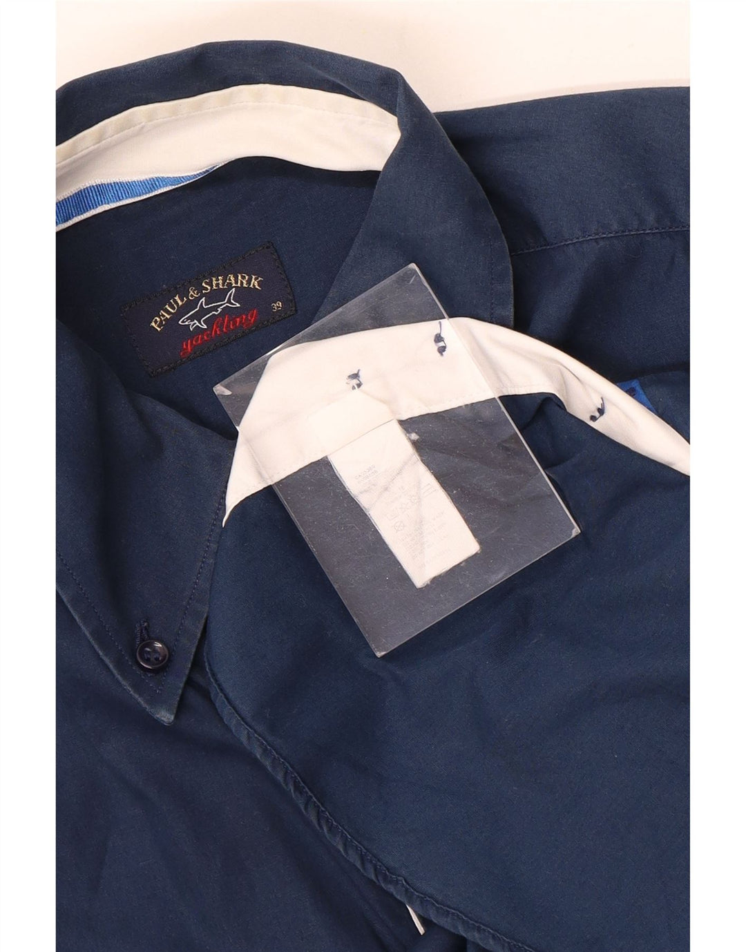Paul & Shark Camisa gráfica para hombre Talla 39 Mediana Azul marino Algodón
