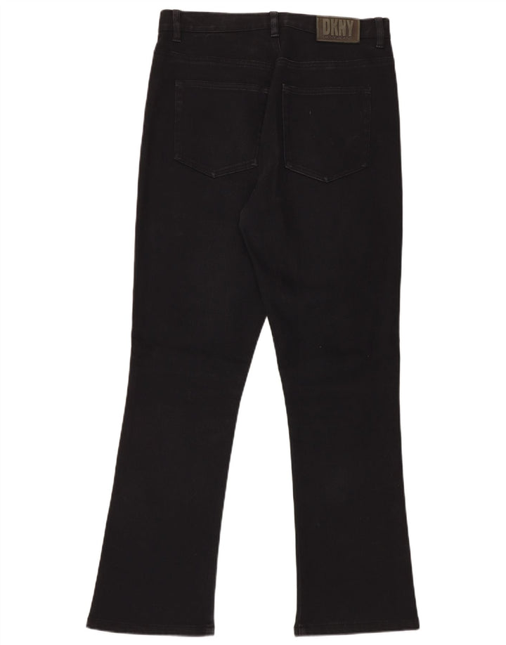 DKNY Vaqueros Bootcut para Mujer US 10 Grande W30 L30 Algodón Negro