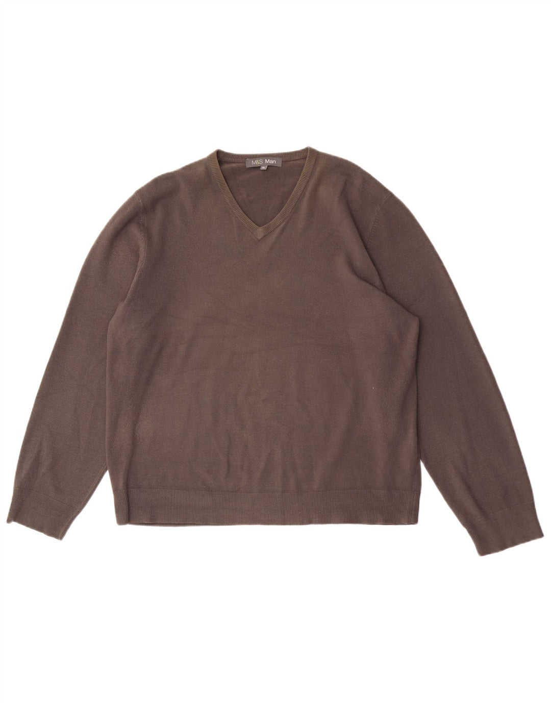 MARKS & SPENCER Jersey con cuello en V para hombre XL Acrílico gris