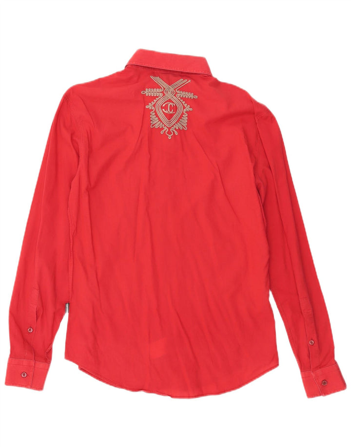 JUST CAVALLI Camisa Mujer IT 44 Mediano Rojo Algodón