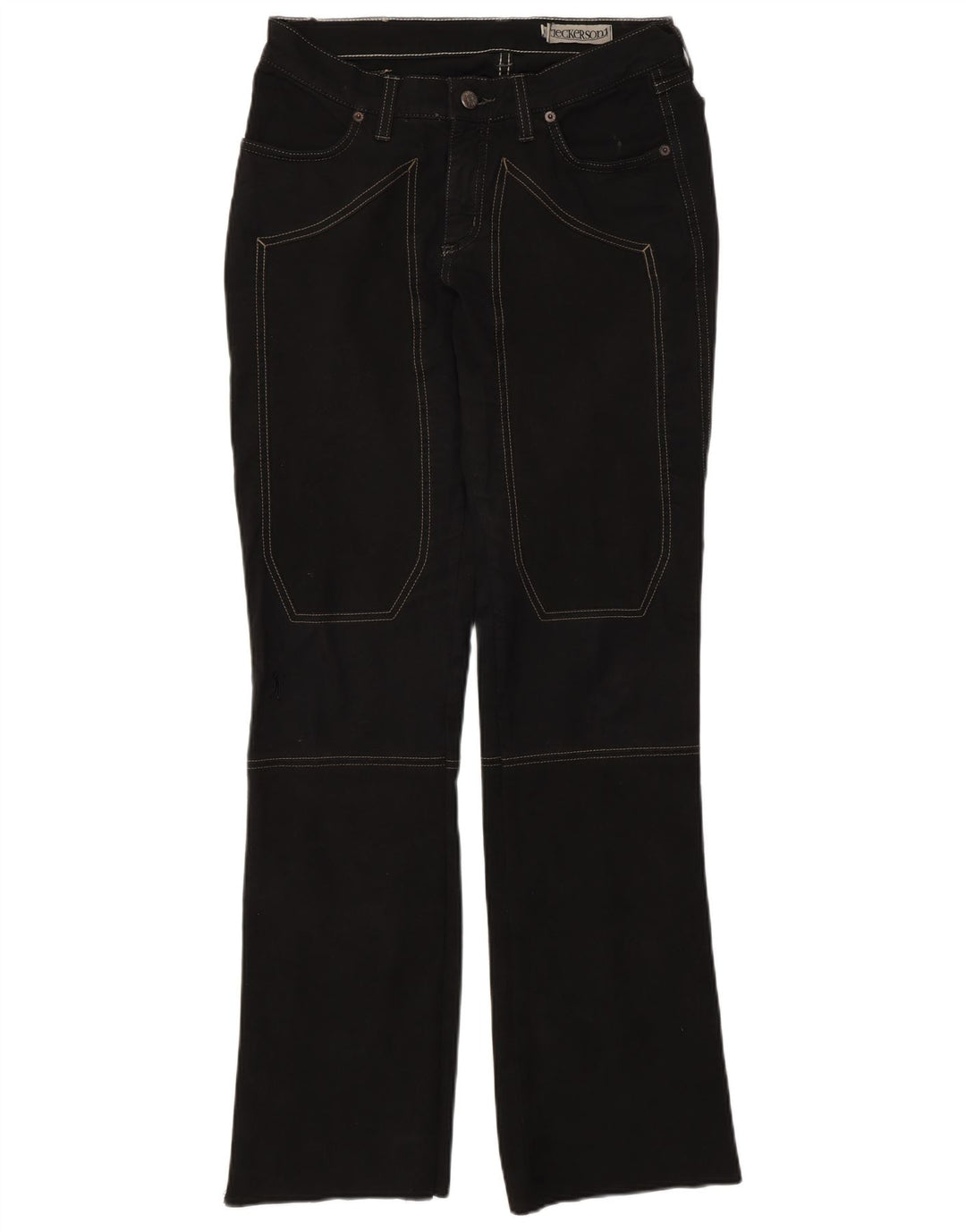 JECKERSON Womens Straight Jeans W29 L30 Black Cotton