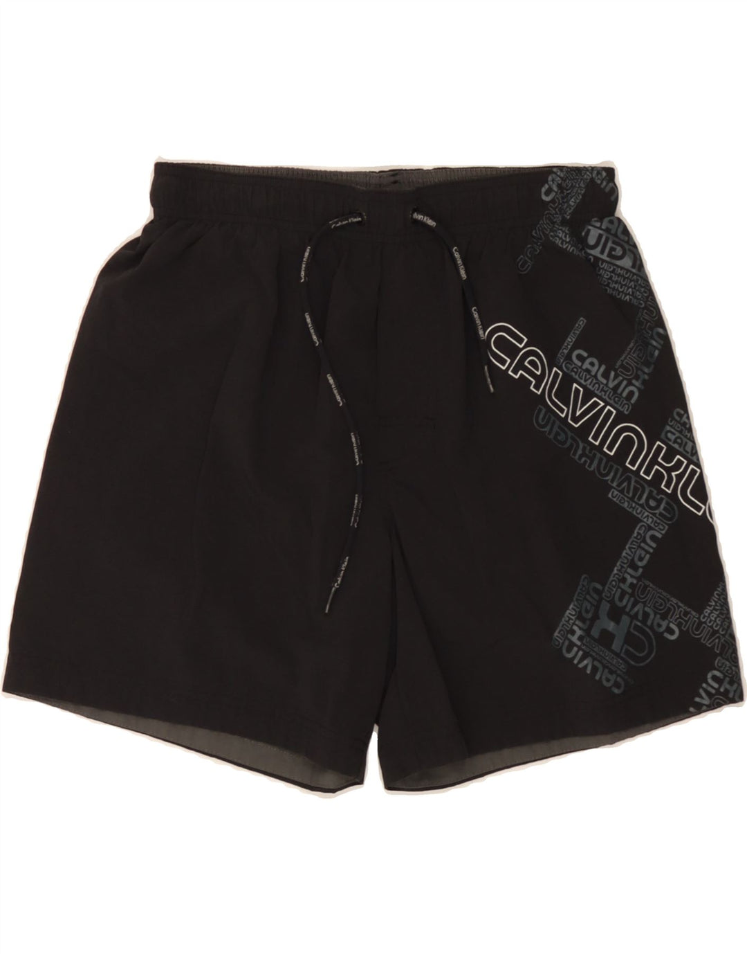 CALVIN KLEIN Mens Graphic Sport Shorts Medium Black Nylon Vintage Calvin Klein and Second-Hand Calvin Klein from Messina Hembry 