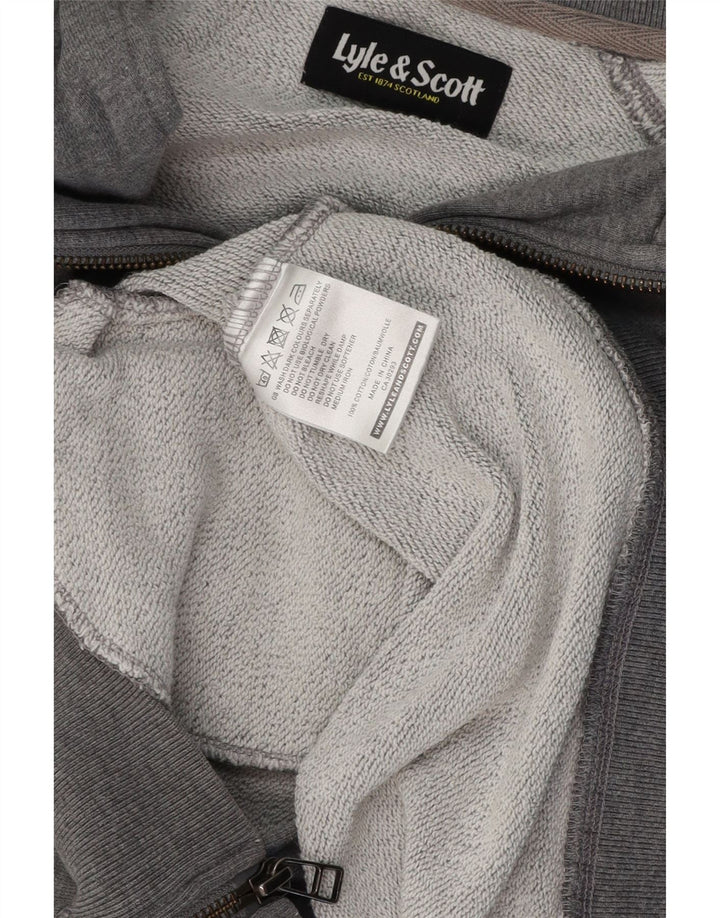 LYLE & SCOTT Chaqueta de chándal para hombre de algodón gris medio