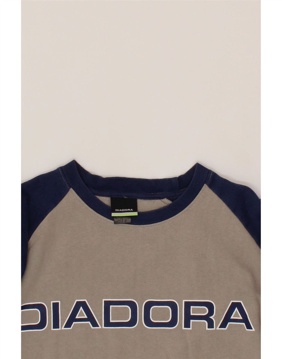 DIADORA Boys Sweatshirt Jumper 15-16 Years Medium  Grey Colourblock Vintage Diadora and Second-Hand Diadora from Messina Hembry 