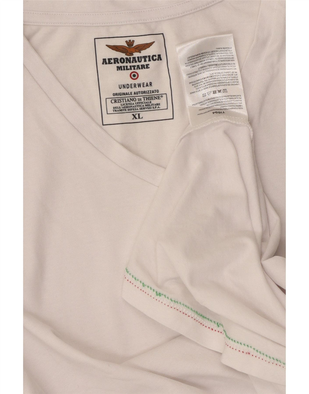 AERONAUTICA MILITARE Camiseta Mujer Top UK 40 XL Algodón Blanco