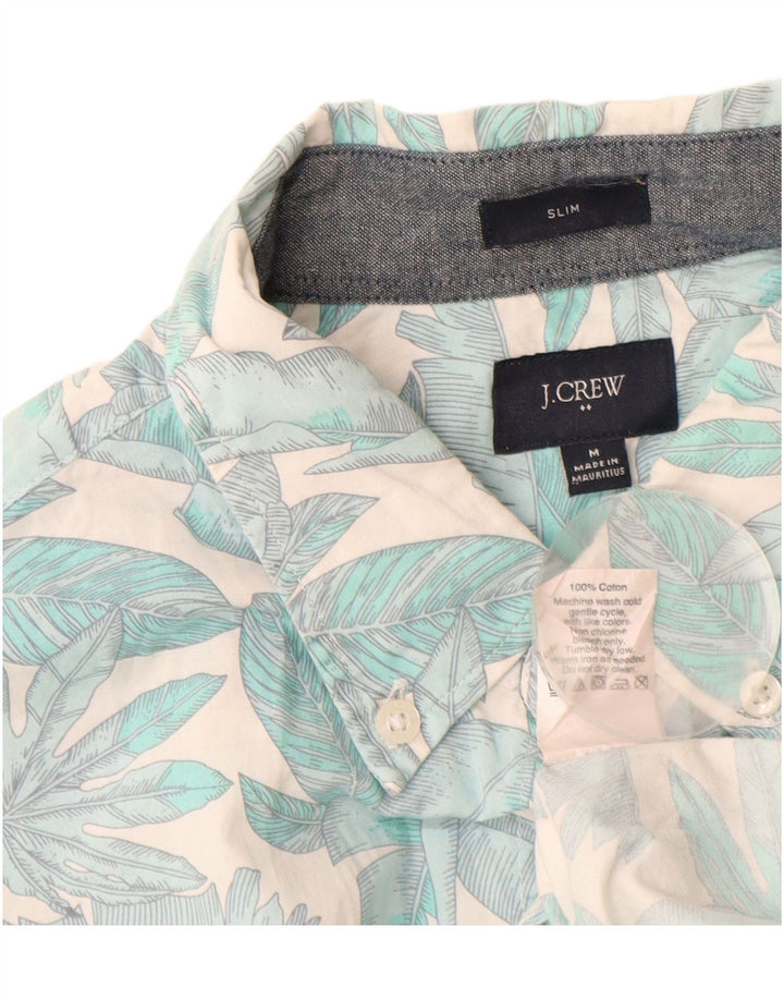 J. Crew Camisa de manga corta ajustada para hombre de algodón floral azul medio