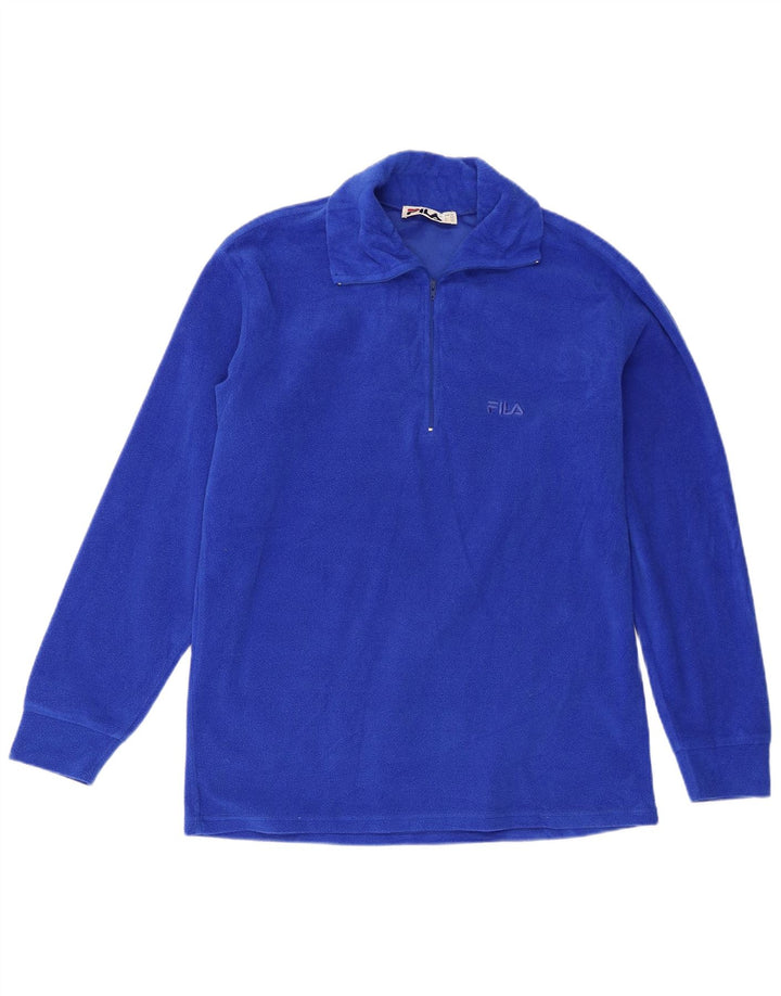 Fila Hombre Zip Neck Fleece Jumper Azul Medio Poliéster