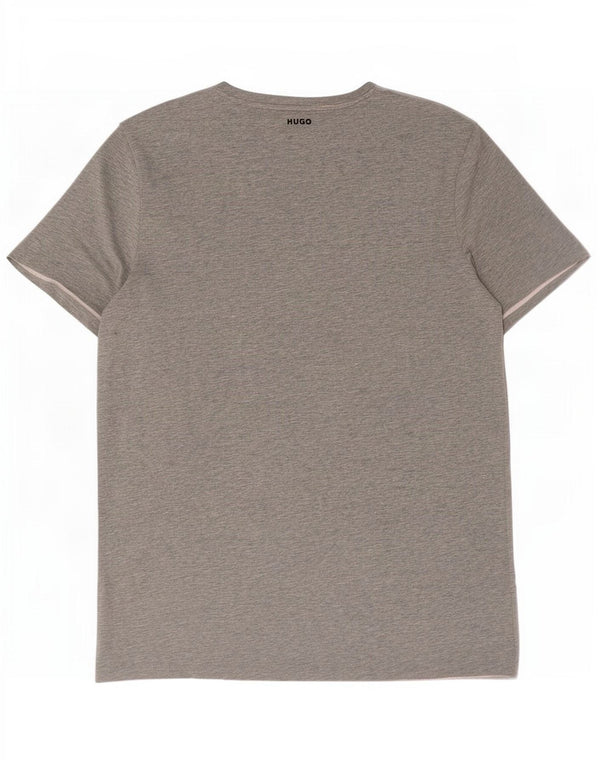 Hugo Boss Hombre Camiseta Top Gris Medio