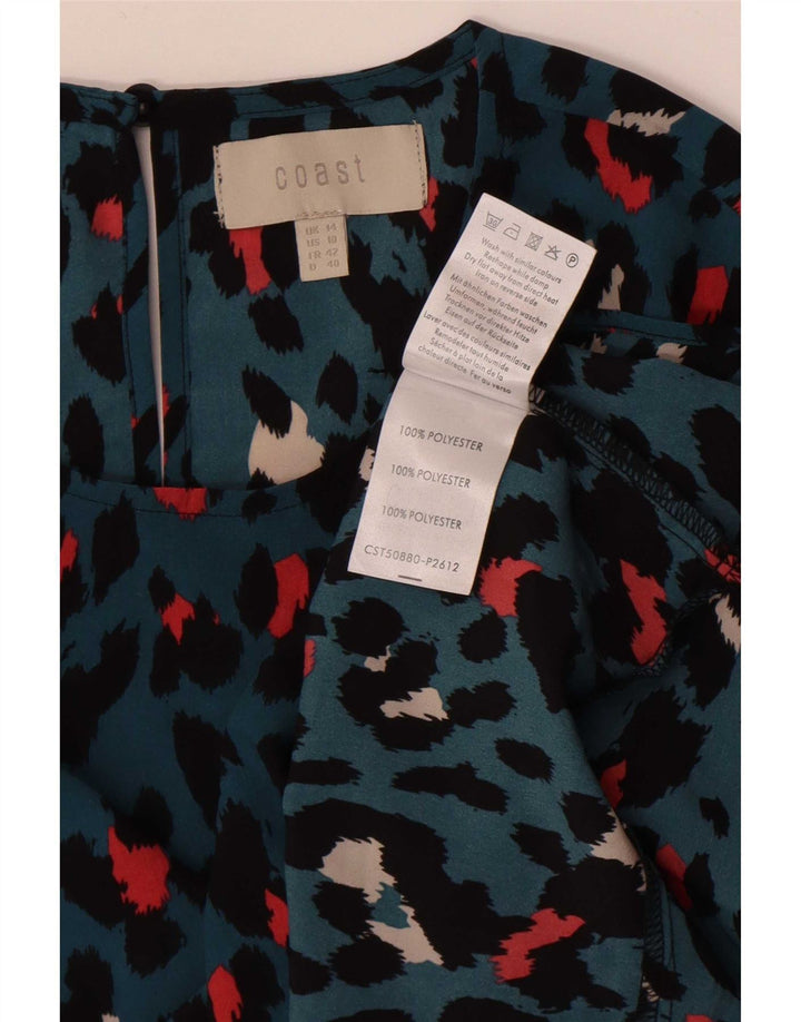 Blusa de manga larga para mujer Coast UK 44 Poliéster moteado azul grande