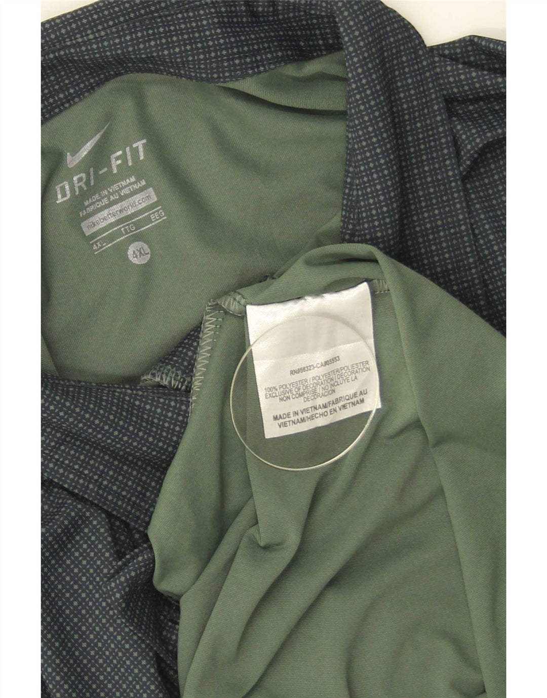 Nike Polo Dri Fit para hombre 4XL Poliéster verde manchado