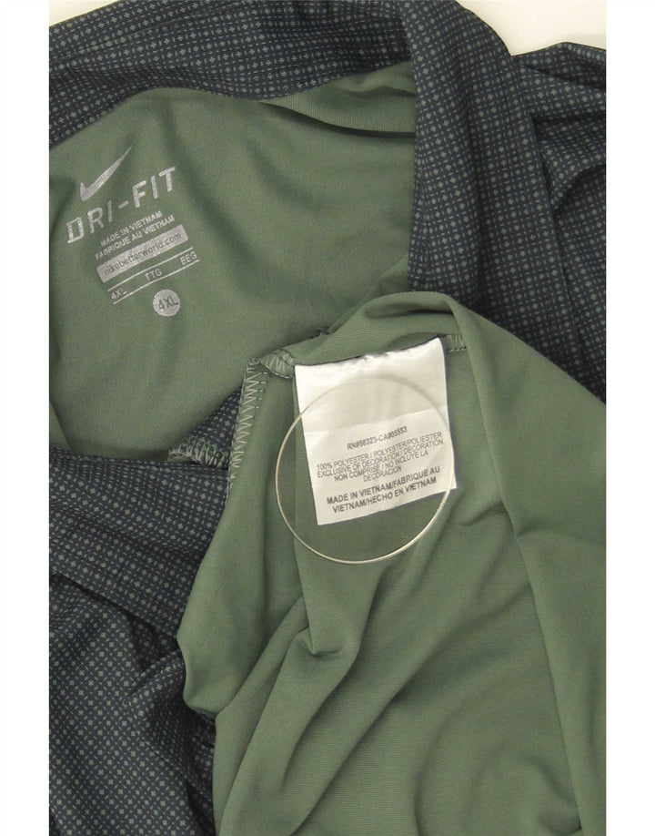 Nike Polo Dri Fit para hombre 4XL Poliéster verde manchado