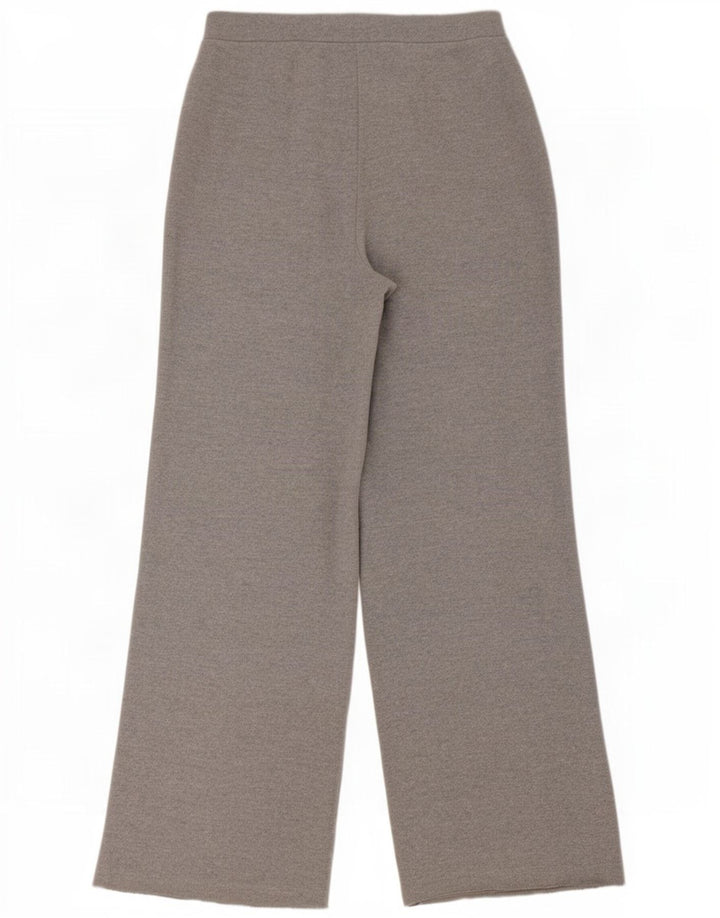 Zara Mujer Pantalones De Chándal De Pernera Ancha UK 42 Poliéster Gris Medio