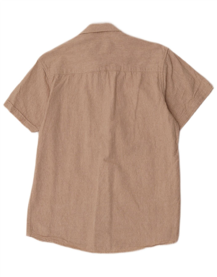 Wrangler Camisa De Manga Corta Para Hombre Grande Algodón Beige