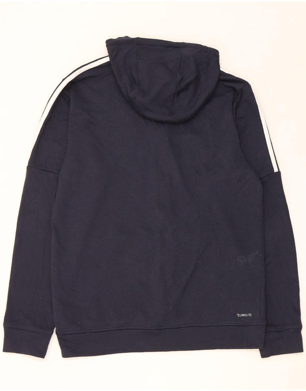 Adidas Mens Climalite Zip Sudadera con capucha Suéter Medio Azul Marino Poliéster