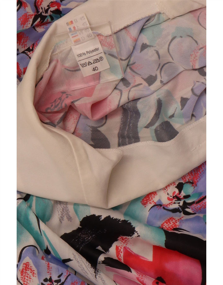 VINTAGE Mujer Sin Mangas Una Línea Vestido EU 40 Medio Multicolor Floral