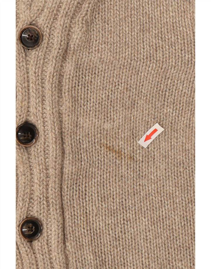 Massimo Dutti Jersey Cárdigan Hombre XL Lana Beige