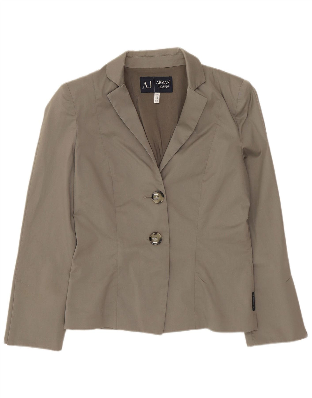 Armani Jeans Chaqueta Blazer de 2 Botones para Mujer EU 40 Algodón Gris Medio