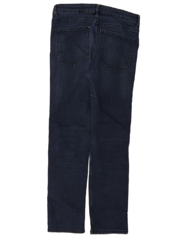 Marks & Spencer Vaqueros Rectos para Mujer UK 12 Medium W30 L28 Azul Marino